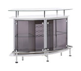 Coaster Gideon Crescent Shaped Glass Top Bar Unit with Drawer Model 182235